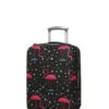 Housse De Valise Periea Black With Pink Flamingos S