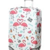 Housse De Valise Periea White With Summer Flamingos L