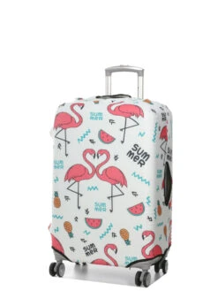 Housse De Valise Periea White With Summer Flamingos M