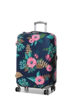 Housse De Valise Periea Dark Blue With Flowers M
