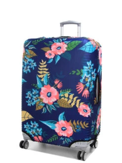 Housse De Valise Periea Dark Blue With Flowers L